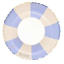 1pc Inflatable Striped Blue Pvc Floating Swimming Ring For Pool & Beach - Blue - View 9