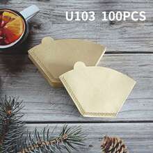 100pcs Fan-Shaped Coffee Filter Paper, Suitable For Pour-Over Coffee Maker, Drip Coffee Cup, U101 U102 U103 Cone Filter, Back To School Essential - Multicolor - View 14