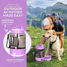 Portable Large Dog Water Bottle 77oz Leak Proof Travel Pet Water Dispenser For Hiking Camping And Outdoor Walks - Purple - View 4