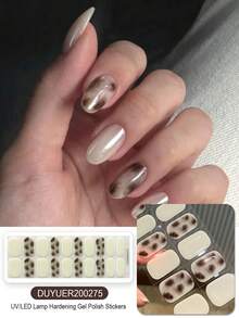 Semi Cured Gel Nail Strips, 20Pcs Long Lasting Salon Quality Wraps, Easy Apply & Remove Gel Nail Stickers With UV Light - Multicolor - View 2