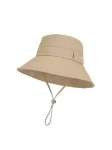 JOYLORD 1pc New Spring/Summer Women's Wide Brim Sun Protection Hat, Fashionable Versatile Bucket Hat With Glasses Holder, Face-Slimming Sun Hat For Women - Multicolor - View 9