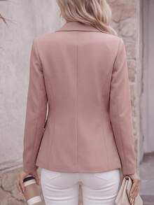 2026 Spring/Autumn New Solid Color Long Sleeve Single Button Versatile Fashion Commuter Blazer - Pink - View 6