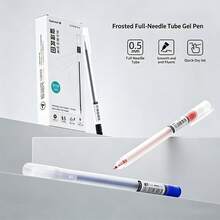 12Pcs Minimalist Frosted Gel Pen Set, 0.5mm Full Needle Tip Quick Dry Ink Writing Pens, Transparent Simple Design Gel Ballpoint Pens, Back To School Stationery For Daily Note Taking - A - View 1