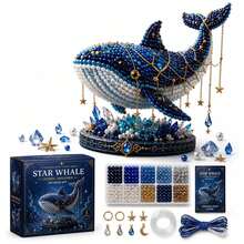 Beaded Moon Cat DIY Kit, 3D Starry Night Embroidery Sewing Set, Handmade Cat Desktop Ornament Gift (Excluding Color Box) - #G (No Color Box) - View 7