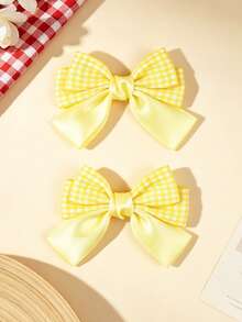 2/10PCS Jepit Rambut Pita Patchwork Kotak-kotak Warna Polos Kasual Serbaguna, Tersedia 5 Warna, Cocok untuk Pemakaian Sehari-hari dan Acara Luar Ruangan, Pilihan Hadiah yang Bagus - MultiWarna - View 8