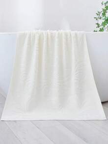 1pc White 400GSM Medium 70*140cm Bath Towel Or 50*100cm Towel Or 34*74cm Kitchen Face/Hand Towel, Polyester Cotton Material, Jacquard Rose Pattern, Absorbent, Quick-Drying, Soft, Skin-Friendly. Suitable For Adults Men/Women All Seasons Home Use, Bathroom, Kitchen, Hotel, Gym, Travel, Holiday Gift, Salon, Sports, Outdoor, School, Back To School, Travel Accessories, Home Essentials, Skin Care Towel - White - View 10