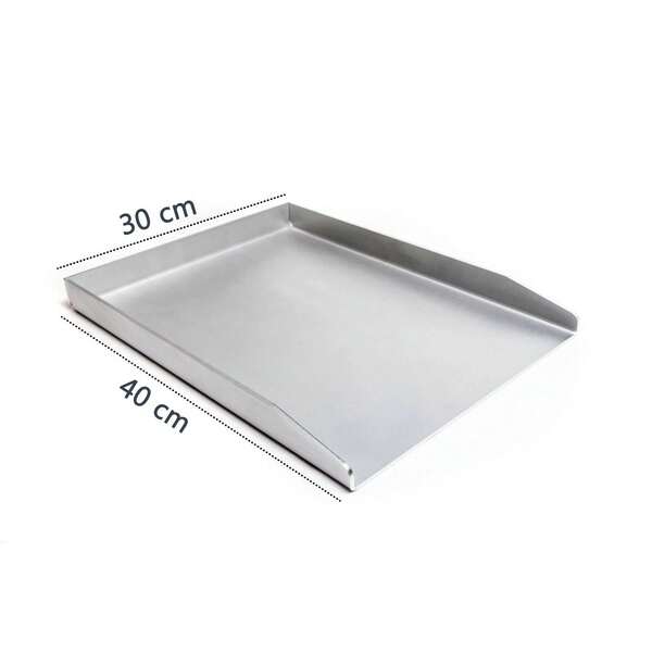 BBQ RuSchi Universal Griddle Stainless Steel BBQ Grill Attachment Plancha 40x30cm-