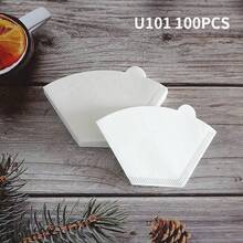 100pcs Fan-Shaped Coffee Filter Paper, Suitable For Pour-Over Coffee Maker, Drip Coffee Cup, U101 U102 U103 Cone Filter, Back To School Essential - Multicolor - View 8