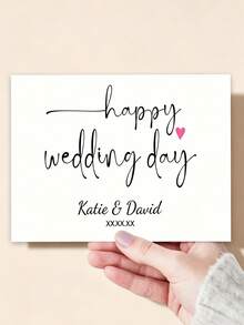 Customized Name And Date Greeting Card, Suitable For Wedding, Engagement Or Anniversary, Gift Card With Sincere Congratulations, Creating Exclusive Greeting Card For Newlyweds - Multicolor - View 7