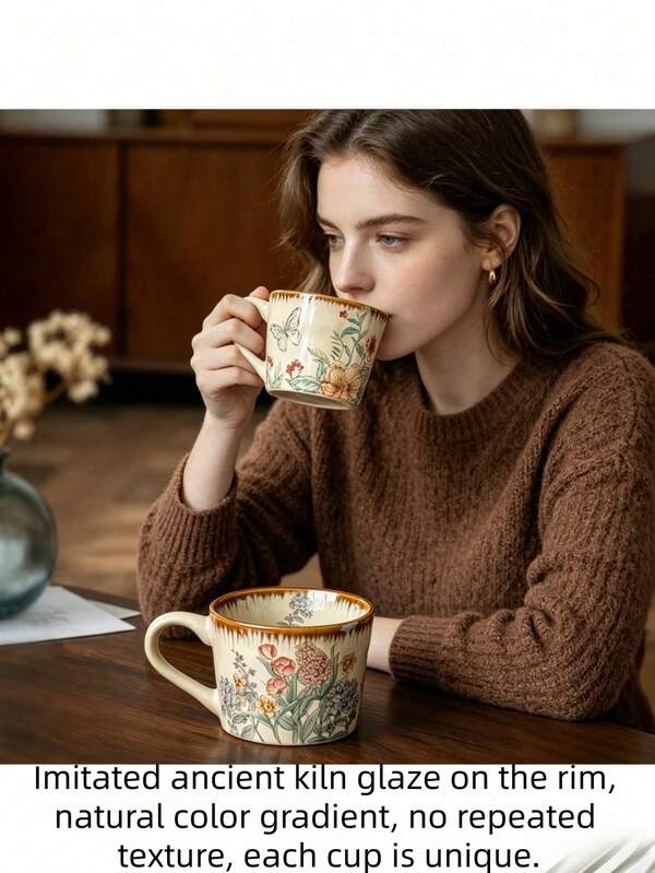 New Ultra-Beautiful Ceramic Coffee Cup, Vintage Exquisite Handmade Coffee Cup, Gift For Couples, Colleagues, Friends, Classmates, Suitable For Qixi, Halloween, Easter, Christmas And Other Holiday Gifts