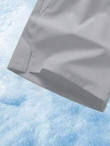 1pc Boys' Casual Outdoor Sports Zipper Pocket Shorts, Spring/Summer Back To School - Light Grey - View 9