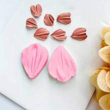 2PCS, Petal Flower Silicone Mold | Embossed Mold | Polymer Clay Mold | Jewelry Making | Clay Tools - Pink - View 5