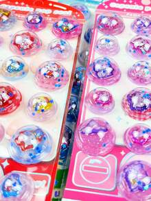太空艙 3D 泡泡貼紙 女孩愛心裝飾貼紙，適用於筆記本、水杯、電腦，防水自黏小貼紙組，極簡平面貼紙，INS 風格裝飾貼紙，適用於筆記本、水杯、平板電腦，防水不殘膠小貼紙系列 - 彩色 - 查看 6