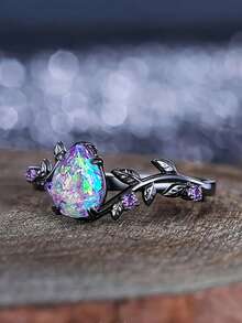Juego de 2 anillos hermosos de circonita cúbica, adecuados para que las mujeres los usen, adecuados para boda, compromiso, fiesta de aniversario, regalo del Día de San Valentín - 1# - Ver 4
