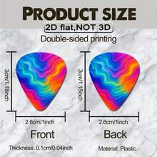 6pcs 2D Flat Triangle Guitar Picks, High-Quality Plastic Material, Cyberpunk Virtual Seoul Style Gradient Flowing Hair Digital Skin Texture Print, Personalized Musical Instrument Picks, Creative Holiday Gift For Music Lovers And Tech Enthusiasts - Multicolor - View 2