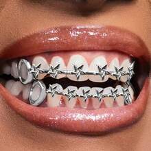 THATBOY Set Of 2 Halloween-Themed Hip-Hop Five-Pointed Star Grillz, Copper-Plated,Fashion Accessory For Women - Multicolor - View 2