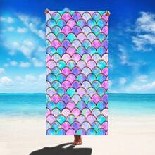 2PCS Mermaid Beach Towels Thin Quick Dry Pool Towel 35"X 70" Microfiber Bath Travel Towels For Women Yoga Sports Bath Towels Gifts - Purple - View 3