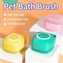 Pet Shampoo Brush, Pet Bath Brush, Dog Massage Brush, Gentle Pet Brush, Cat Grooming Brush, Suitable For Dogs And Cats. Includes Built-In Shampoo, Dual-Function Massage Comb And Cleaning Tool. Made Of Durable Silicone And Harmless Materials. - Multicolor - View 3