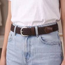 1pc Casual Elastic Braided Belt, Silver Buckle, Suitable For Pants And Jeans, Multiple Colors Available: Pink, Camel, Beige, Black, Coffee - Black - View 16
