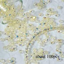 Approx. 100pcs DIY Jewelry Making Beads, Aurora Iridescent Faceted Round Beads, Shiny AB Color, Mixed Color Mini Beads, For Bracelets, Necklaces, Earrings Handmade Accessories - Multicolor - View 8