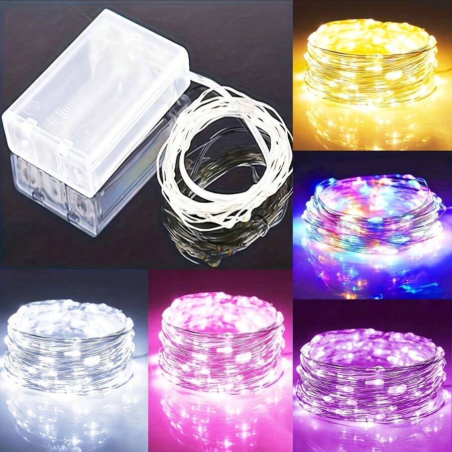 LED Starry Copper Wire String Lights Battery Powered (Batteries Not Included) Suitable For Bedroom, Christmas, Party, Wedding, Centerpiece And Decoration - String Lights - View 1