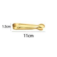 1 Piece Of Compact Stainless Steel Kitchen Bar/Cafe Sugar Clip, Round-Headed Ice Clip, Food Holder. - Gold - View 11