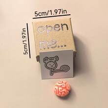 1/3/5 Sets Mini Human Brain Model, Humorous Satirical Gag Gift, Put Your Brain In A Box (Open Me), Novelty Gag Gift Box, Mini Brain Ornament, Satirical Humorous Desk Decor, Gift For Friends And Colleagues - A - View 4
