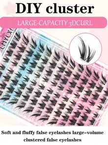 13 Rows Of 104 Dog Style Eyelash Clusters, Comfortable And Versatile, With Extended Eye Tails And Cartoon Style False Eyelashes, Suitable For Various Occasions, Can Be Reused, Suitable For Beginners, Eyelashes, False Eyelashes, Eyelash Clusters - C - 查看 4