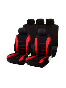 4 Buah Set Sarung Jok Mobil Universal - Pelindung Jok Mobil Kain Bernapas Bergaris Hitam - Cocok untuk Sedan, SUV, Truk, Van - Kit Aksesori Interior Lengkap - Pemasangan Mudah dan Tahan Lama - A - View 11