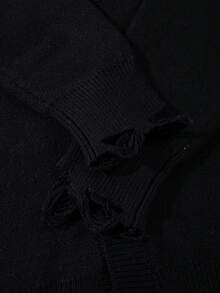 ANDREILEE Cupid Men's Cardigan, Fashion Street Style, Daily Commute, Versatile, Home Casual, Vacation, Long Sleeve, Stand Collar, Loose Fit Sweater - Black - View 9