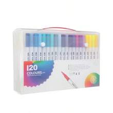 120/100/80/60/48/36/24/12入雙頭可水洗軟尖彩色筆套組，多套可選，不滲透紙張，藝術收藏DIY塗鴉筆，開學季適用 - 套裝 - 查看 4