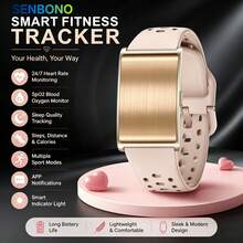 SENBONO Ultra-Thin And Lightweight Smart Bracelet, Supporting Multiple Exercise Modes, Heart Rate Monitoring, Sleep Monitoring, Call Reminder, Sedentary Reminder, Alarm Function, Wireless Connection, Calories, Men's And Women's Sports Watches - Pink Silicone - View 8