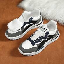 Men's Fashion Low-Top Snow Sports Shoes, Thick Warm Running Shoes, Suitable For Casual Outdoor Hiking In Winter - Black and White - View 3