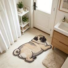 1pc Cute Pug Shaped Doormat, Small Rug, Welcome Mat, Carpet, Floor Mat, Outdoor Doormat, Kitchen Rug, Home Decor, Front Door Mat, Bedroom Rug, Outdoor Mat, Home Decor, Area Rug, Garden Rug, Washable Carpet - Multicolor - View 1