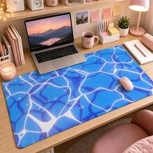 Glitter Cracked Marble Large Vanity Mat, Shiny Star Line Print Non-Slip Rubber Extended Mouse Pad, Waterproof Long Keyboard Pad, Suitable For Makeup Table, Office Desk Decoration - View 5