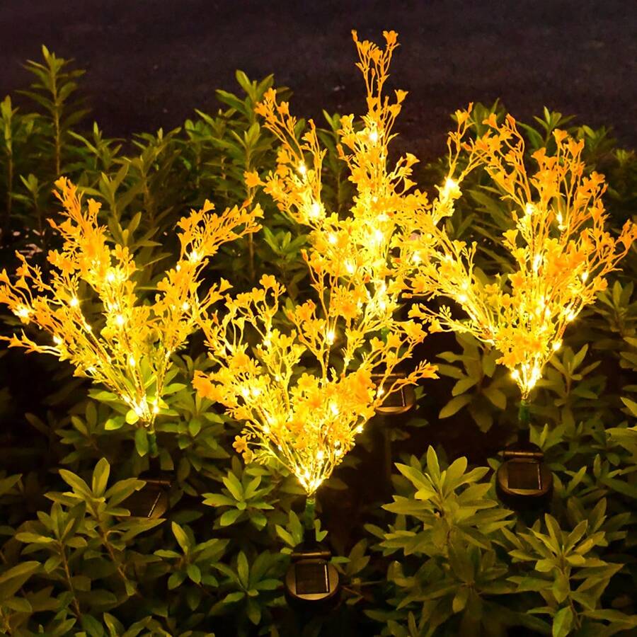 1pc Solar Powered Rapeseed Flower Garden Light, Outdoor Garden Atmosphere Ground Light, Ni-MH Battery, Suitable For Outdoor Yard And Garden Environment Stainless Steel Lawn And Pathway Decorative Light, Rapeseed Landscape Ground Light - Rapeseed Flowers - View 1