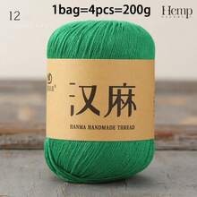 CHARM ELVES 4pcs Short Sleeve Linen Woven Handmade DIY Material Kit, Summer Yarn Crochet Scarf Thread Shawl Sweater Yarn DIY Crochet Scarf Sweater Shawl Short Sleeve - 200g/4pcs - View 8