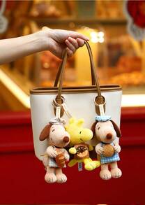 Snoopy 烘焙主題毛絨盲盒吊飾－可愛公仔，可作為柔軟玩偶與精緻包包配件，每盒皆有趣味驚喜 - 彩色 - 查看 4