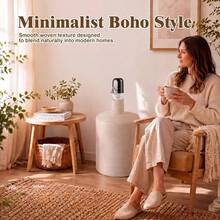 5 Gallon Water Jug Cover - Minimalist Bohemian Style, Hand-Woven Jute Water Jug Cover Compatible With USB Electric Water Pump Bottle Rack, Dispenser Stand, Well Pump Cover Decoration (Pump Not Included) - Multicolor - View 8