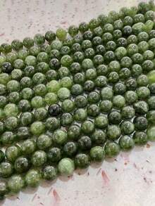1 String Natural Green Jasper Agate Beads Stone Round Accessories Beads For Girls Jewelry Making Diy Lovers Bracelet 6 8 10mm - Multicolor - View 8