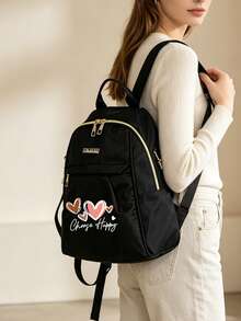 Mochila multifuncional linda para estudiantes, mochila ligera para uso diario, mochila con estampado de corazón, se puede elegir estuche de lápiz individual, una mochila o conjunto de mochila y estuche de lápiz, mochila para estudiantes, mochila ligera para viajes, mochila linda para uso diario, mochila multifuncional, mochila para desplazamientos - multicolor - Ver 4