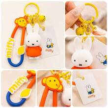 Miffy Lemon Summer Collection Figurine, Cute Rabbit Character ABS Mini Model, Kawaii Character Display Toy, Colorful Design, Creative Figurine Keychain And Bag Charm, Suitable For Backpacks, Car Keys And Collection - Orange - View 4