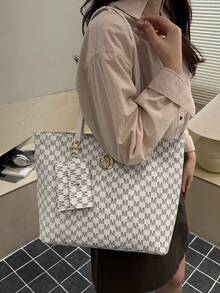 Tote Bag Female Large Capacity College Student Class Commuter Bag Shoulder Woman Bag Handbag Bag - White - View 8
