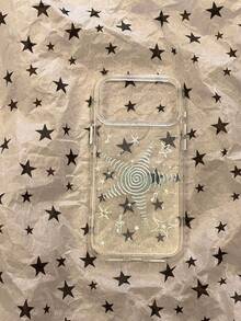 Laser Blue Wavy Starfish Pattern Phone Case Compatible With Iphone 17 Pro Max, 17, 16 Pro Max, 16 Pro, 15 Pro, 15, Korean Style Summer Fresh Full Body Protective Cover - Clear - View 1