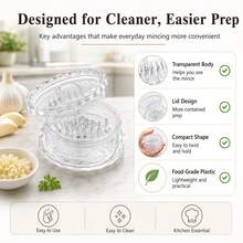 Transparent Manual Garlic Twist - Multi-Functional Mincer & Grinder For Garlic, Onion, Ginger, Herbs, Nuts, Impact Resistant Kitchen Gadget & Home Accessory - White - View 8