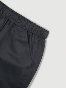 Men's Black Loose Fit Flared Cargo Pants With Multiple Pockets, Versatile Long Pants For Fitness, Hiking, Streetwear, Summer - Black - View 5