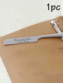 1pc/2pcs Custom Wedding Cake Knife And Server Set, Personalized Stainless Steel Cake Cutter With Name And Date, Engraved Wedding Accessories For Anniversary Gifts - Style a - View 12