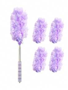 Car Dust Remover And Window Cleaner Set: Anti-Static Brush, For Car/Living Room/Bedroom/Desktop Dusting And Windshield Cleaning (1/3/5 Replacement Brush Heads) - Type a - View 19