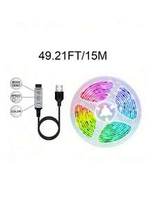 1m/5m/10m/15m/30m LED Smart Light Strip, 5050 RGB, Self-Adhesive Flexible Tape Light, For TV Backlight, Gaming Room, Christmas, Valentine's Day Decoration - RGB Multi-color Three-button Controller - View 18
