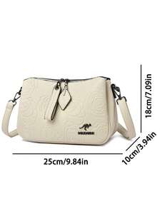 2026 New High Quality Soft Pu Leather Women Shoulder Bag Floral Pattern Messenger Bags Women Designer Handbags Wallets - White - View 4